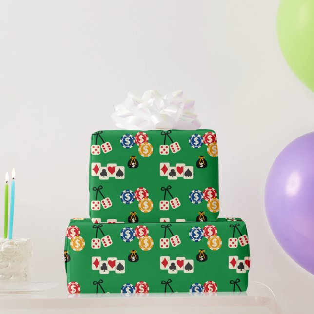 Las Vegas Casino Pattern  Wrapping Paper (Party Gifts)