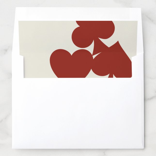 Las Vegas Casino Playing Card Wedding Invitation Envelope Liner (In Envelope)