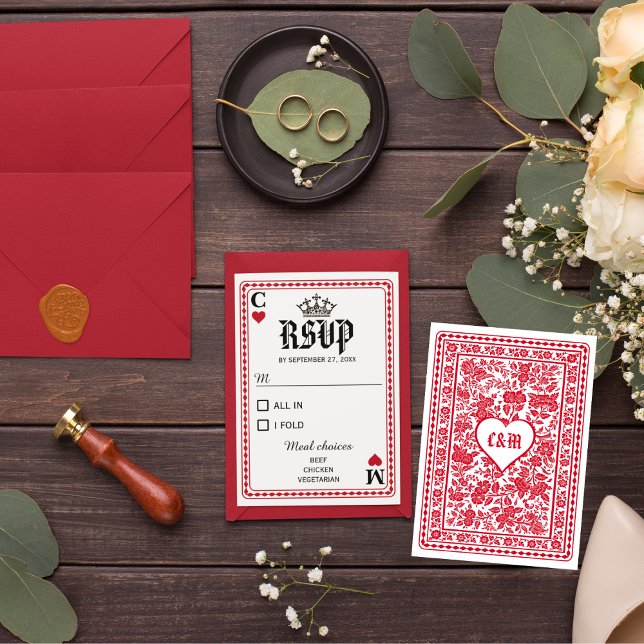 Las Vegas Casino Playing Card Wedding RSVP (Creator Uploaded)
