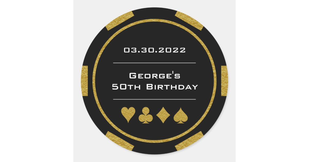 Las Vegas Casino Poker Chip Gold Black Birthday Classic ...