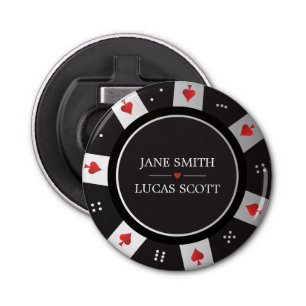 Las Vegas Casino Poker Chip Wedding Favor Bottle Opener