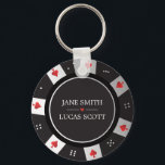 Las Vegas Casino Poker Chip Wedding Favor Keychain<br><div class="desc">This Las Vegas Casino themed wedding favor keychain is the perfect gift for any gambling or Vegas enthusiast. The keychain features a poker chip design, complete with intricate detailing and vibrant colors. It's a unique and fun way to show your appreciation for your guests, and it's sure to be a...</div>