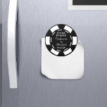 Las Vegas Casino Poker Chip Wedding Favor Magnet<br><div class="desc">Poker chip wedding stationery is a unique and creative way to add a touch of fun to your wedding invitations. These custom-made chip magnets can be used as save-the-date reminders or wedding favors that your guests can take home as a keepsake. They can be personalized with your names and wedding...</div>