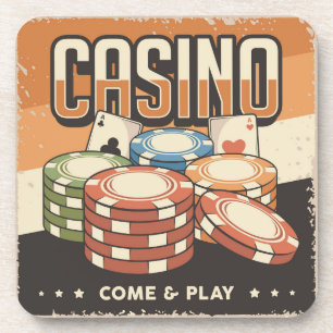Las Vegas Casino Poker Chips Beverage Coaster