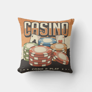 Las Vegas Casino Poker Chips Throw Pillow
