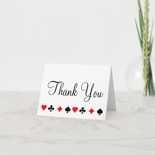 Las Vegas Casino Poker Thank You Note Card