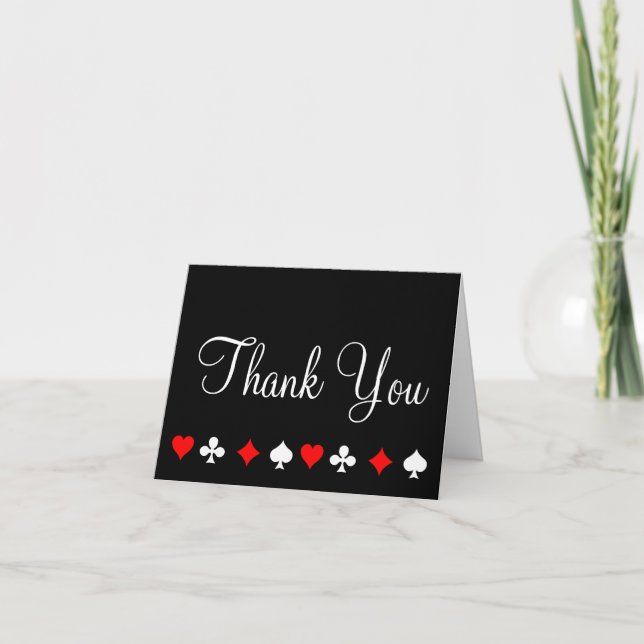 Las Vegas Casino Poker Thank You Note Card (Front)