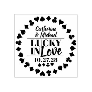 Las Vegas Casino Poker Wedding Rubber Stamp
