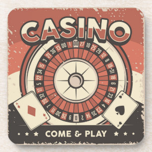 Las Vegas Casino Roulette Wheel Beverage Coaster