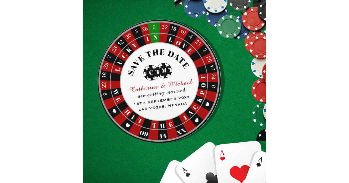 Las Vegas Casino Roulette Wheel Save The Date | Zazzle