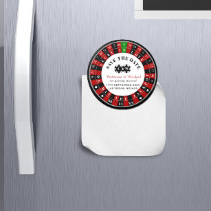Las Vegas Casino Roulette Wheel Save The Date Magnet
