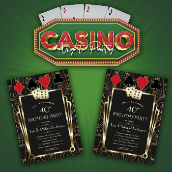 Las Vegas Casino Royale Great Birthday Invitation by GeorgetaBlanaruArt at Zazzle