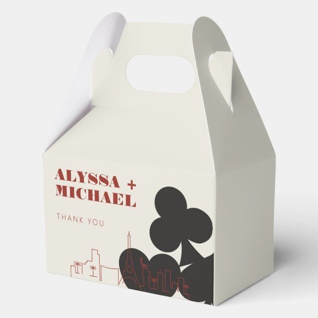 Las Vegas Casino Skyline Wedding Favor Boxes (Back)