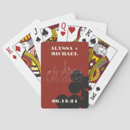 Las Vegas Casino Skyline Wedding Favor Poker Cards