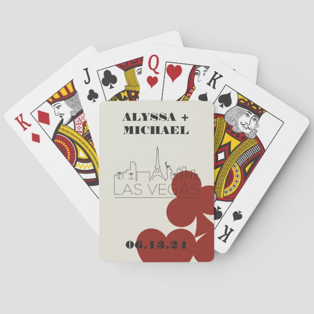 Las Vegas Casino Skyline Wedding Favor Poker Cards (Back)
