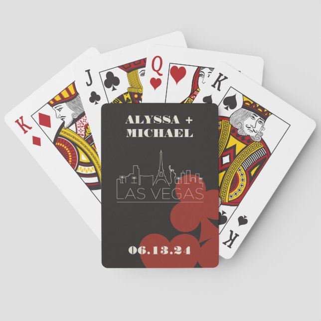 Las Vegas Casino Skyline Wedding Favor Poker Cards (Back)