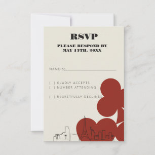 Las Vegas Casino Skyline Wedding RSVP Cards