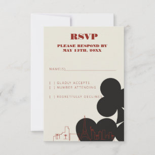 Las Vegas Casino Skyline Wedding RSVP Cards