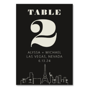 Las vegas Casino Skyline Wedding Table Number