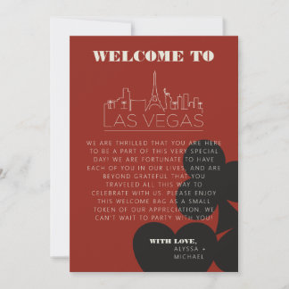 Las Vegas Casino Skyline Wedding Welcome Itinerary Invitation