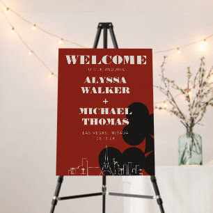 Las Vegas Casino Skyline Wedding Welcome Sign