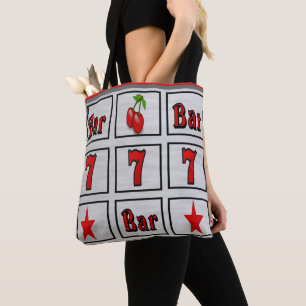 Las Vegas Casino Slot Machine Design With Red Tote Bag
