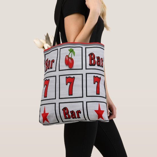 Las Vegas Casino Slot Machine Design With Red Tote Bag