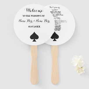Las Vegas Casino Spade Card Wedding Program Fan