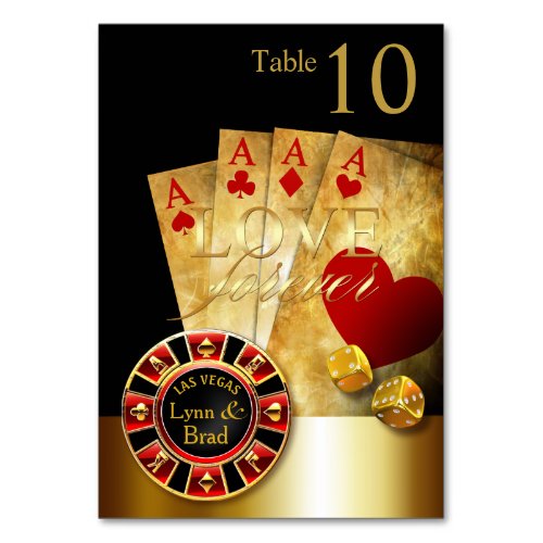 Las Vegas Casino Table Card ASK FOR NAMES IN CHIPS