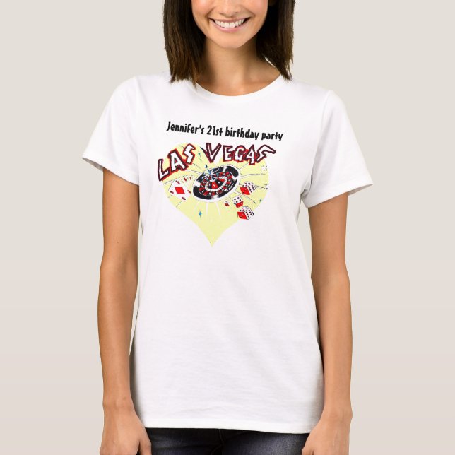 Las Vegas Casino Theme Birthday Party T-Shirt (Front)