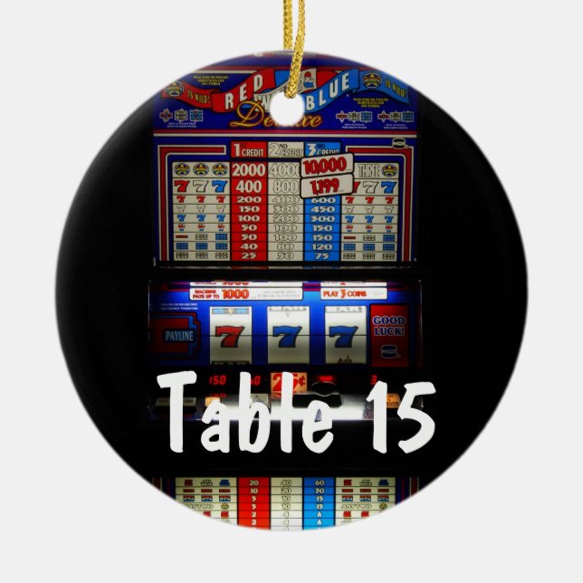Las Vegas Casino Theme Table Number Ceramic Ornament (Front)
