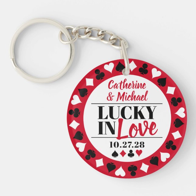 Las Vegas Casino Wedding Favor Keychain (Front)