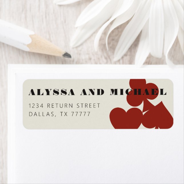 Las Vegas Casino Wedding Invitation Return Address Label (Insitu)