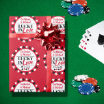 Las Vegas Casino Wedding Lucky In Love Red Wrapping Paper<br><div class="desc">This Poker Four Suits Pattern Lucky in Love wedding design is the perfect way to add a touch of luck and sophistication to your special day. Featuring a classic red , black and white poker pattern with four suits, this design is both elegant and playful. Personalize your wedding design with...</div>