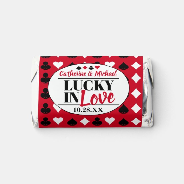 Las Vegas Casino Wedding Red & Black Hershey's Miniatures (Front)