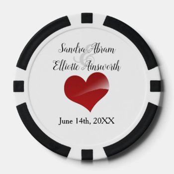 Las Vegas | Casino Wedding Red Hearts Poker Chips by chandraws at Zazzle
