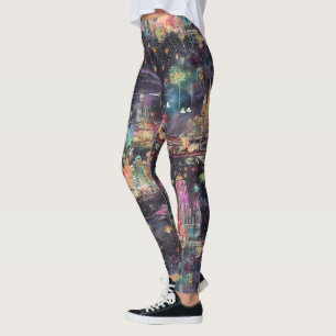 Las Vegas Christmas & New Year's in Watercolors Leggings