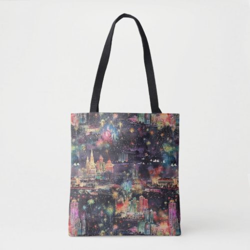 Las Vegas Christmas  New Years in Watercolors Tote Bag