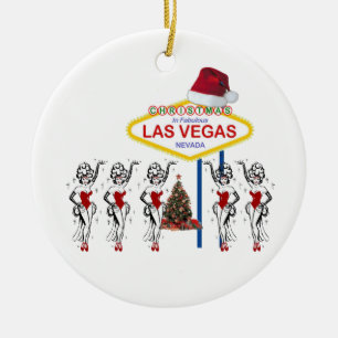 Las Vegas Christmas Personalized Ceramic Ornament