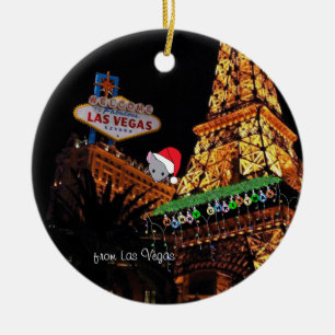 Las Vegas Christmas Personalized Ceramic Ornament