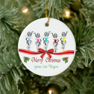 Las Vegas Christmas Personalized Ceramic Ornament