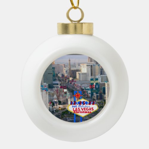 Las Vegas Christmas personalized sign Ornament