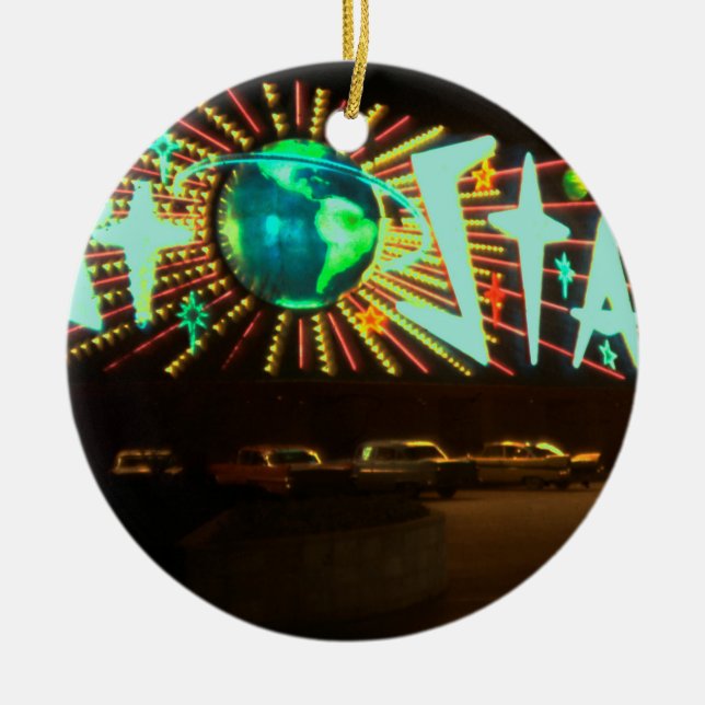 Las Vegas Circa 1959 Stardust Hotel Neon Sign Ceramic Ornament (Front)