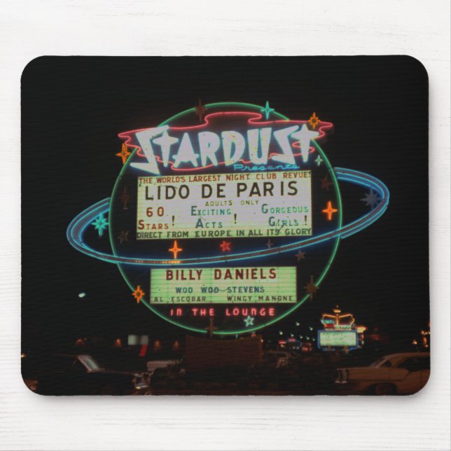 Las Vegas Circa 1959 Stardust Hotel Neon Sign Mouse Pad (Front)