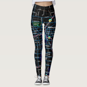 Las Vegas City Map Leggings