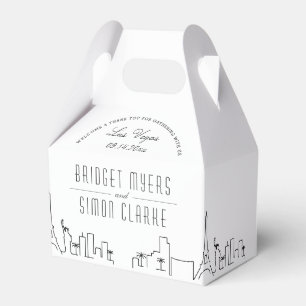 Las Vegas   City Skyline Wedding  Favor Boxes