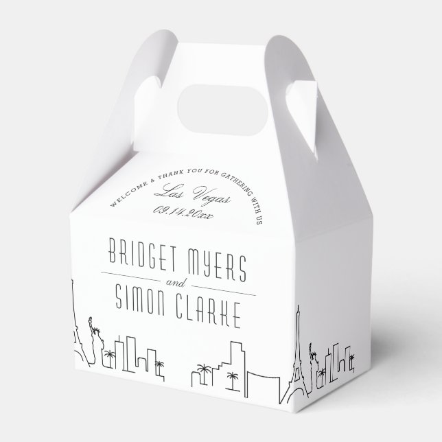 Las Vegas | City Skyline Wedding  Favor Boxes (Front Side)