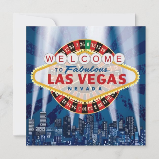 Las Vegas Cityscape Modern Unique Birthday Invite (Front)