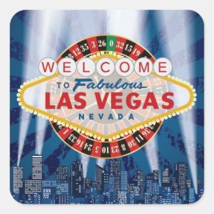 Las Vegas Cityscape Welcome Sign Custom Stickers