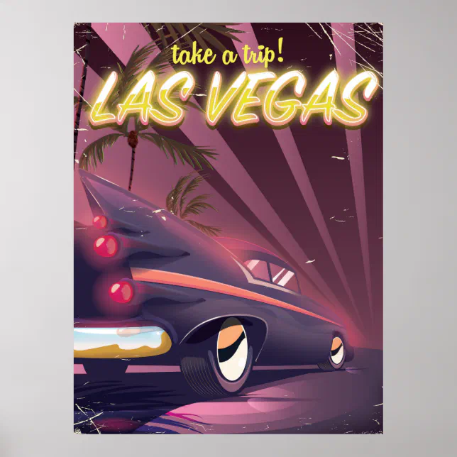 Las Vegas Classic car travel poster | Zazzle